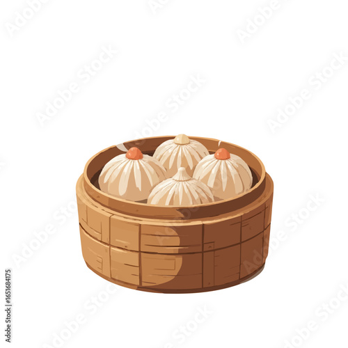 Flat colored dimsum vector illustration with transparent background 