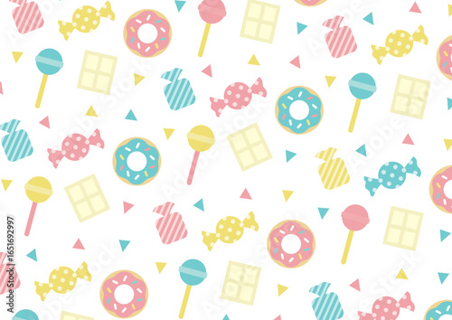 キャンディーとお菓子のポップでカラフルな模様