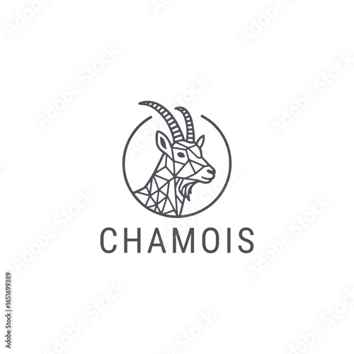 Chamois logo with agile, sleek design for adventurous and strong branding.