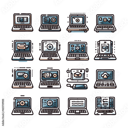 laptops ikons set
