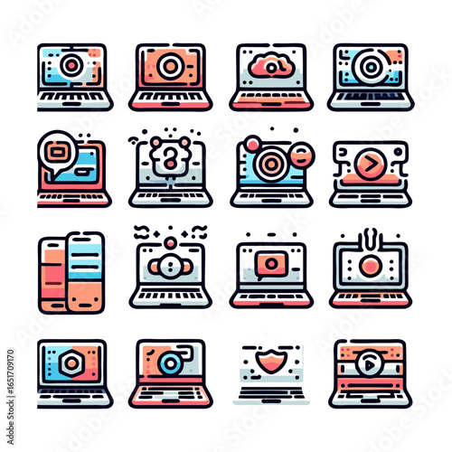 laptops ikons set