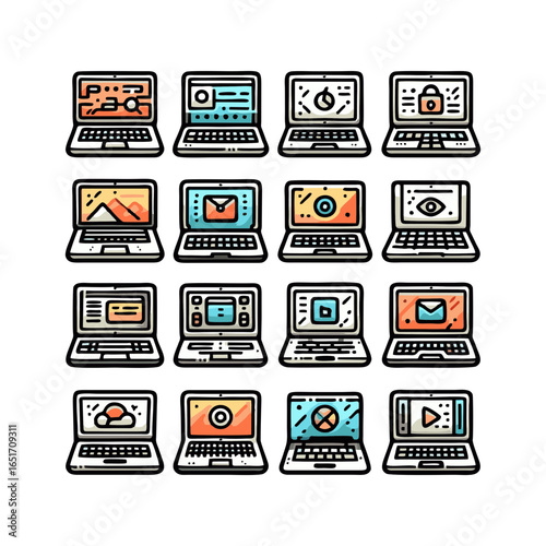 laptops ikons set