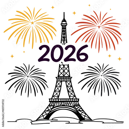 Celebrate the new year 2026 with a spectacular fireworks display over the iconic eiffel tower in paris france