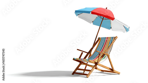 beach chairs and umbrella