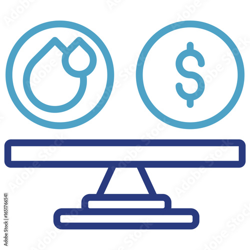 The relationship between liquids such as oil or water and money, and shows the existence of commodity balance with market price stability.