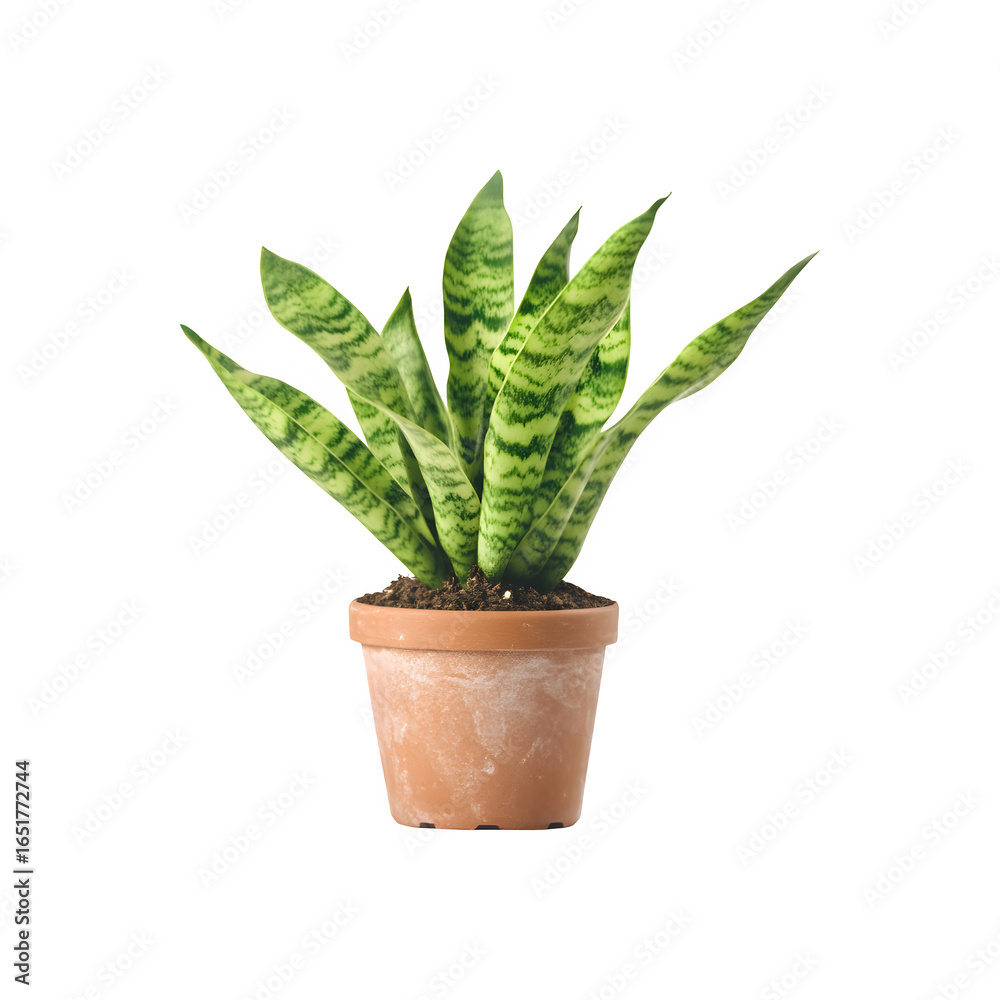 Obraz premium A vibrant snake plant showcasing its lush foliage and unique leaf patterns