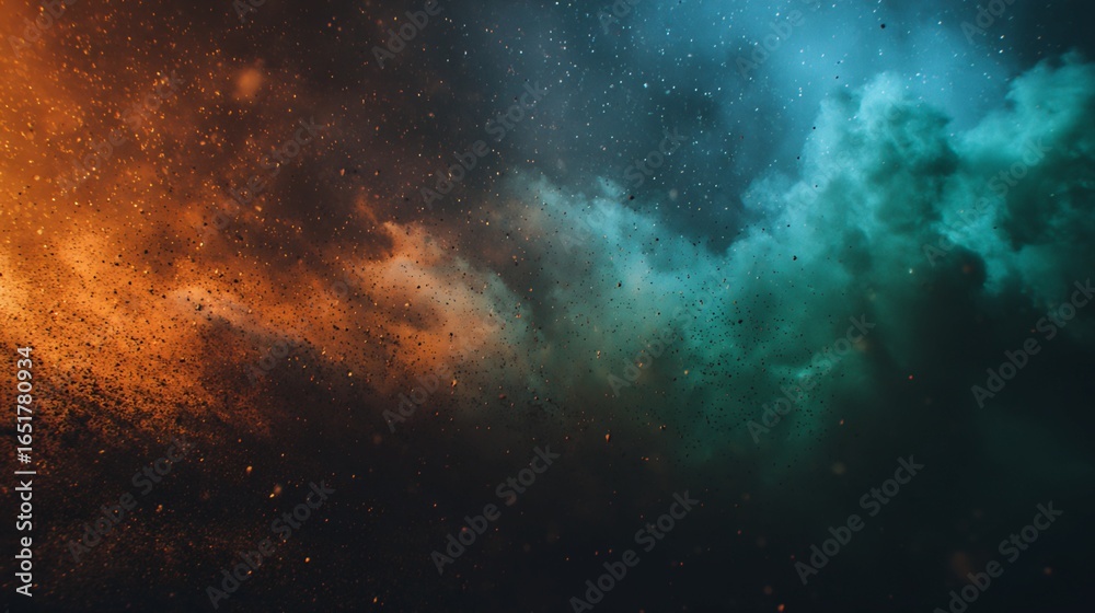 Fototapeta premium Mesmerizing Fusion of Colorful Clouds and Particles in an Abstract Atmosphere
