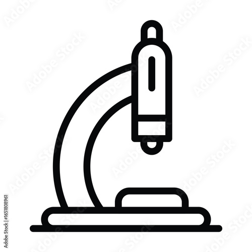 Black outline drawing of a microscope, web icons in line style. Editable stroke