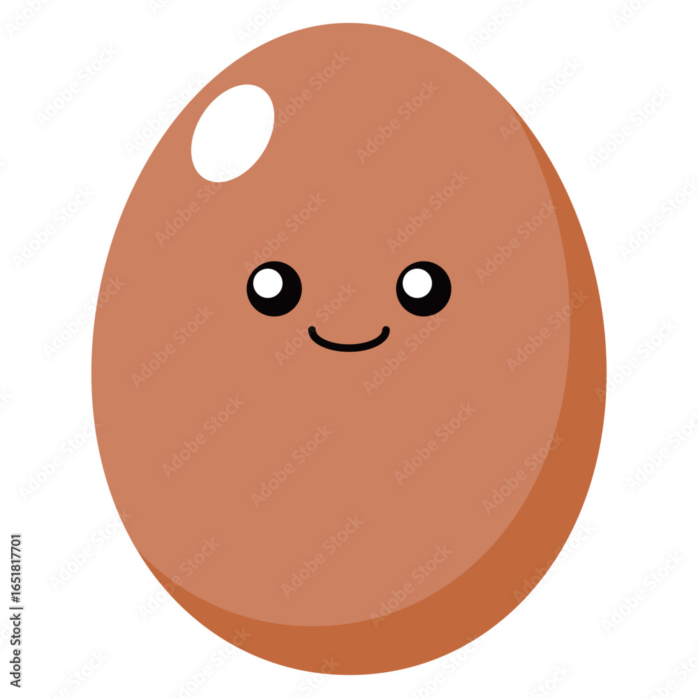 Fototapeta premium たまご タマゴ 卵 イラスト かわいい キャラクター ベクター 茶色