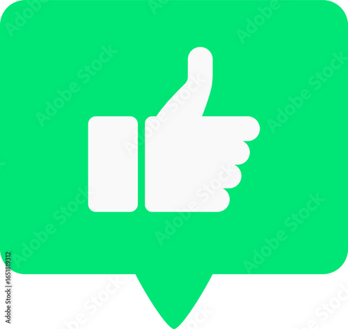 Modern Flat Thumbs Up Approval Notification Icon Shape Element Design