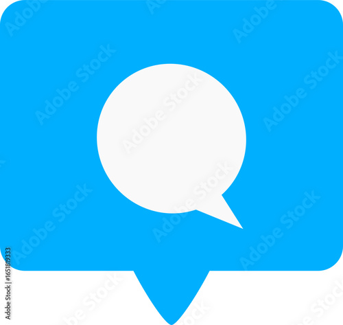 Simple Clean Rounded Square Speech Bubble Communication Message Icon