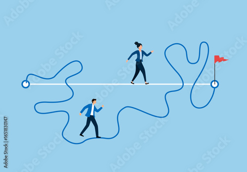 Entrepreneurs compete with smart people who walk the straight and easy path while others are on the difficult path. The easy way or shortcut to business success or the difficult path.
