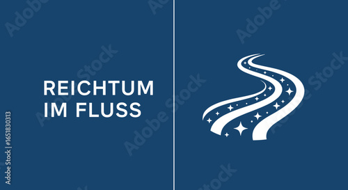 REICHTUM IM FLUSS. Konzept von Wohlstand, Fuelle und Erfolg mit einem magischen Sternenfluss als Symbol fuer Finanzen und Investitionen.