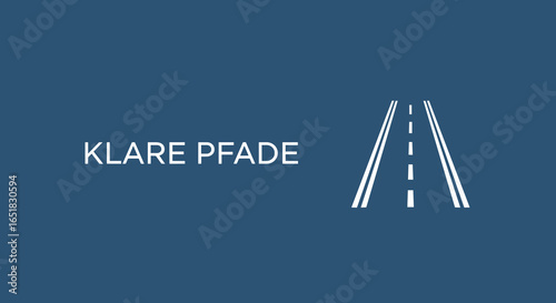 KLARE PFADE. Symbol einer geraden Straße als Metapher für einen klaren Weg, Strategie und Zukunft. Minimalistisches Vektor-Icon.