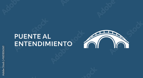 PUENTE AL ENTENDIMIENTO. Icono de puente como metáfora de conexión, comunicación y acuerdo. Símbolo de diálogo, solución y cooperación.