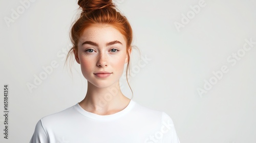 Minimalist Portrait of Redhead Woman