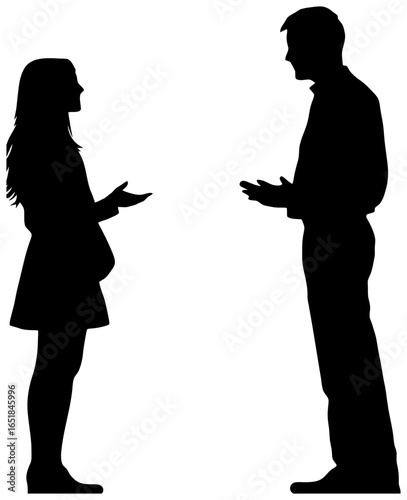Silhouette of Principal Talking to a Student in Corridor