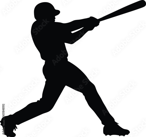 Powerful Baseball Player Silhouette