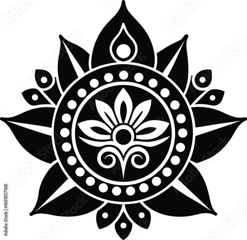 Bengali Alp Design with Intricate Patterns and Cultural Motifs Traditional Flat Vector Illustration