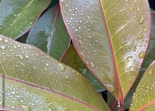 leaf with dew drops