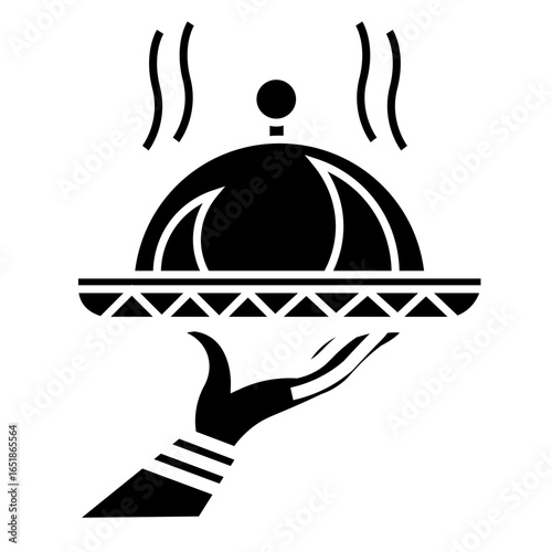 restaurant cloche icon vector