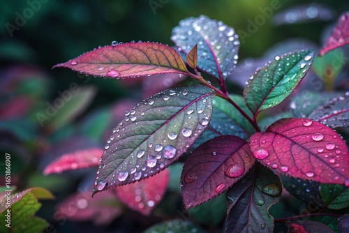 leaf with dew drops