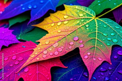 leaf with dew drops
