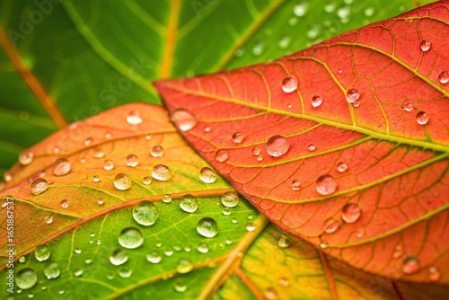 leaf with dew drops
