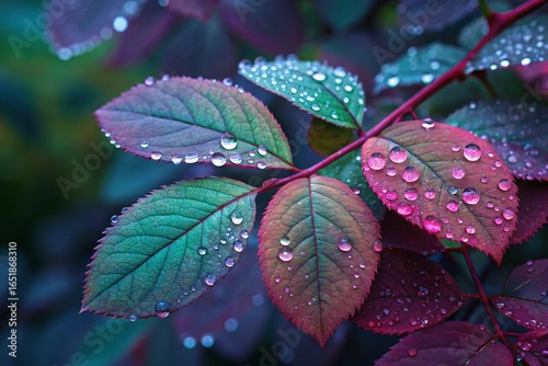leaf with dew drops