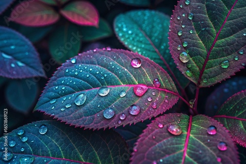 leaf with dew drops