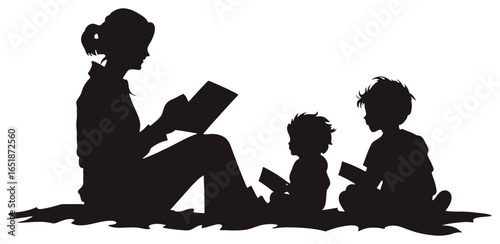 Storytime Magic: Silhouette Group Enchanted by Book