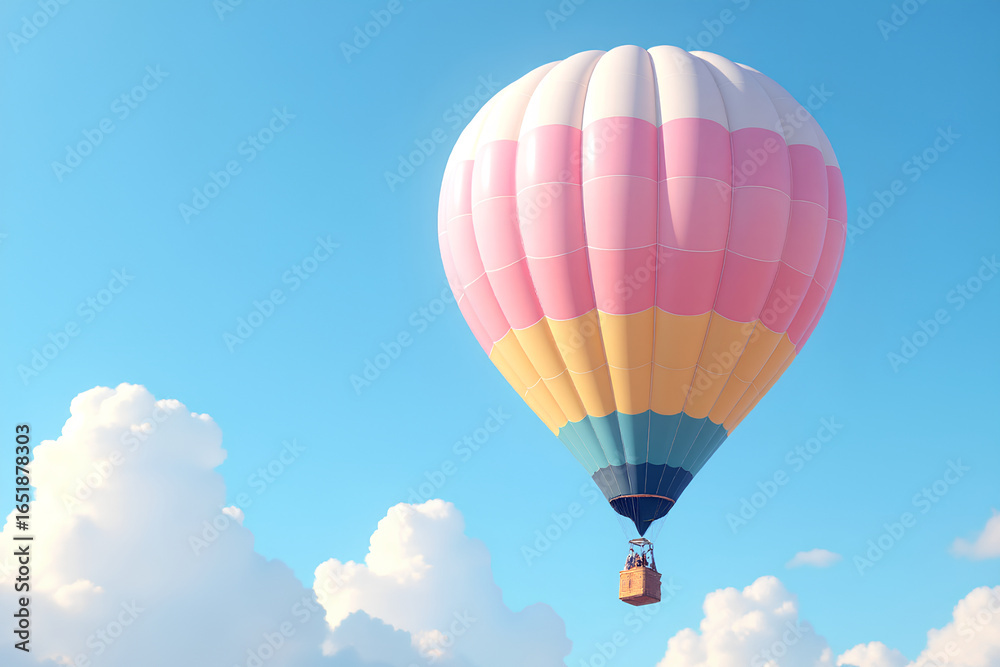 Fototapeta premium pastel hot air balloon realistic photograph style