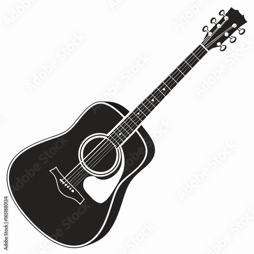 acoustic guitar isolated on white