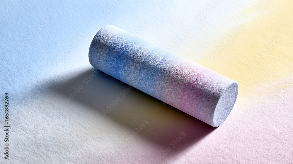 Fototapeta premium Abstract design with a pastel gradient paper roll, showcasing soft colors and textures for artistic projects.