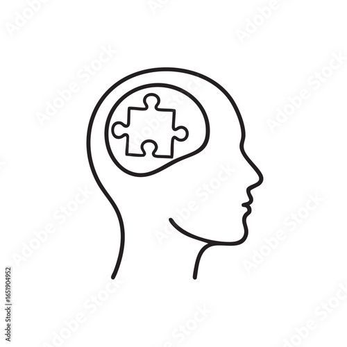 Human Mind with Puzzle Piece Mental Health Concept Solving Problems Understanding Psychology Thinking Process and Cognitive Function Brain Activity Process