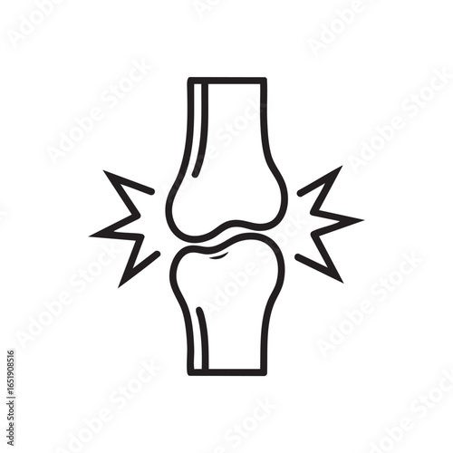 Knee Joint Pain Illustration Symbolizing Osteoarthritis and Medical Ailments Related to Joint Degeneration and Inflammation for Healthcare Content