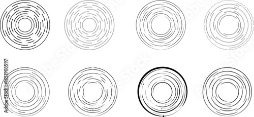 A set of Abstract geometric circle designs vector.eps