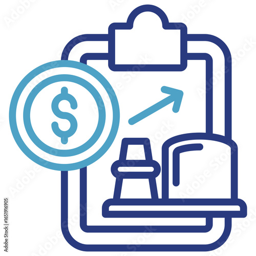 The icon of the relationship between money and the oil industry, implies that there is an investment indicating that this investment is growing or has bright prospects.