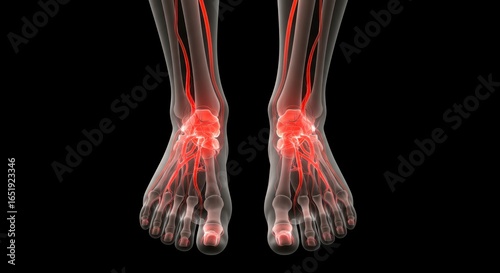 Human Feet Anatomy: Blood Vessels and Bones