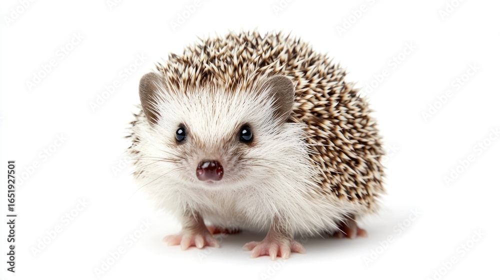 Obraz premium A cute hedgehog with a white background.