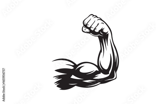 muscle arm silhouette  vector