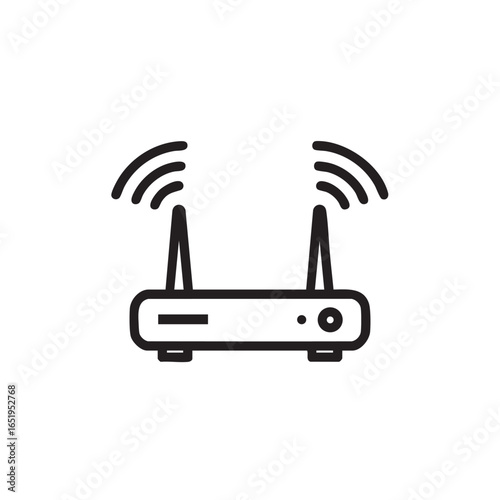 Wireless Router Icon Vector Illustration for Internet Connectivity Technology and Network Communication in a Modern World