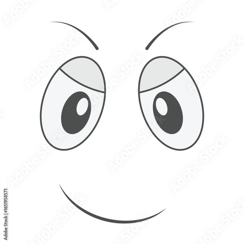 vector illustration of a cynical face