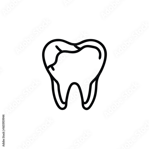 Tooth icon, isolated on white background vector illustration of