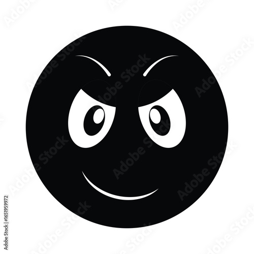 vector illustration of a cynical face
