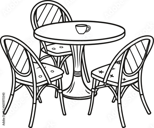 chair and table