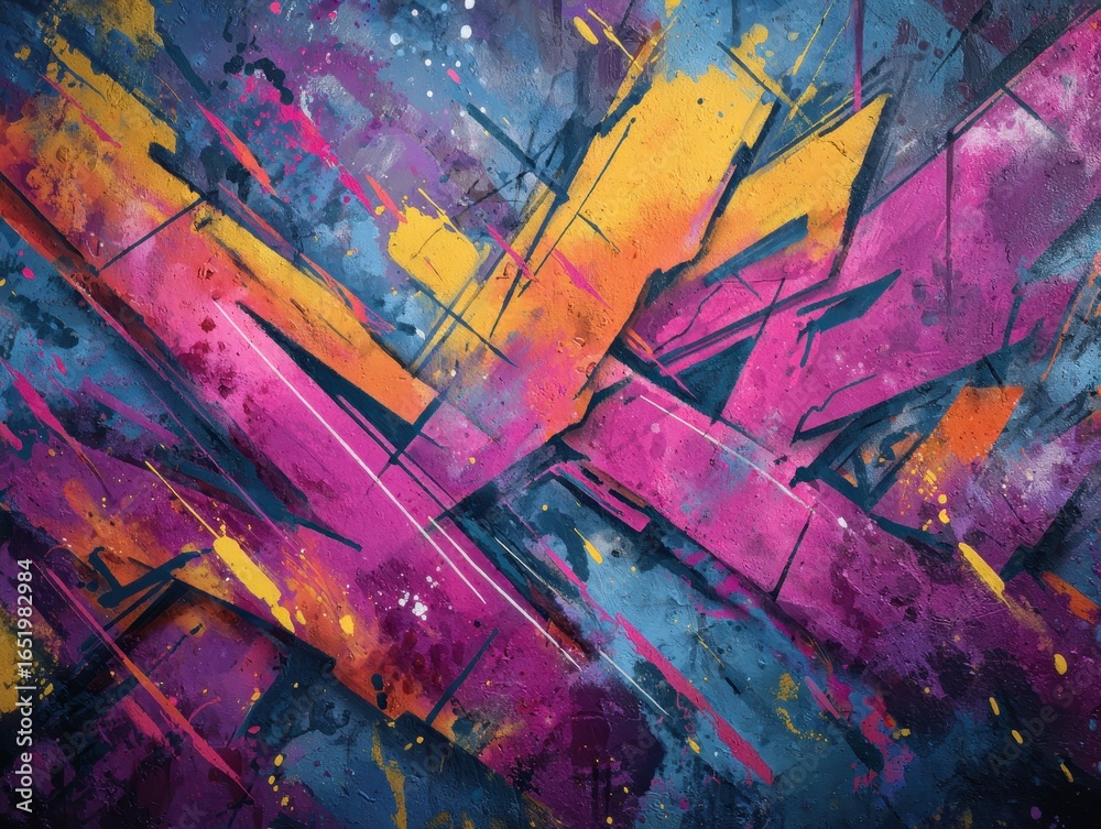 Fototapeta premium Vibrant Graffiti Energy: Dynamic Lines and Urban Flair Abstract Background