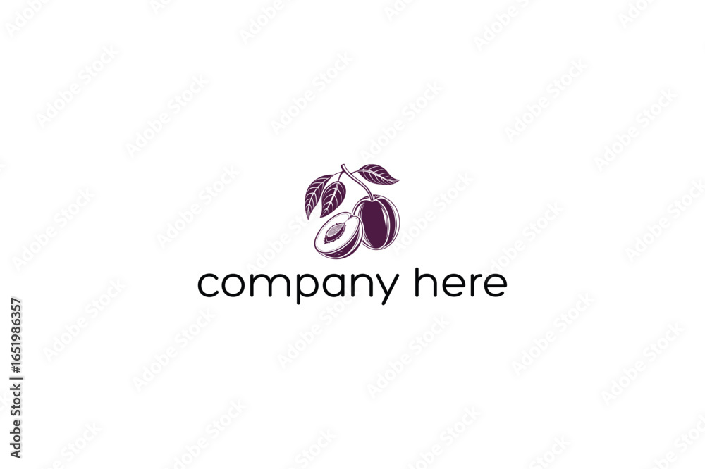 Obraz premium Plum Logo on White Background
