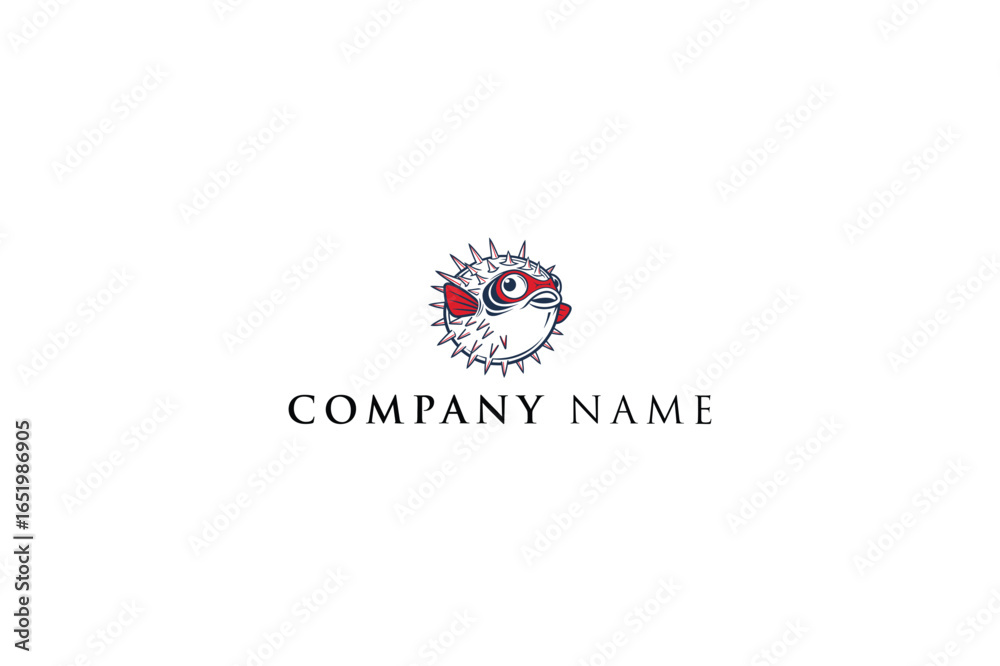 Obraz premium Pufferfish Head Logo