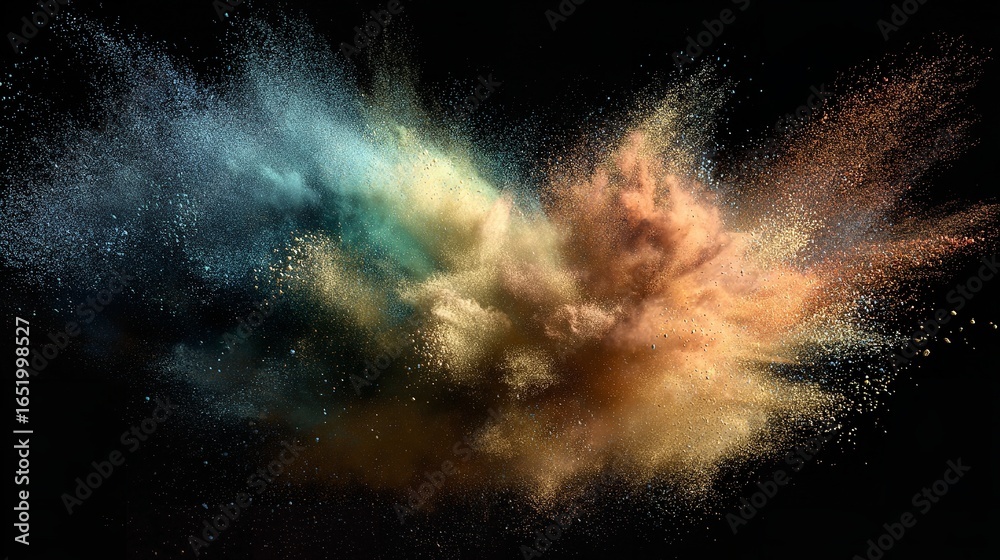Obraz premium An explosion of vibrant powder in a mesmerizing dance revealing life s fleeting beauty in a moment